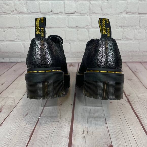 Dr. Martens 1461 Quad Faux Fur Lined Metallic Platform Derby Shoes Women's Sz 7 - Picture 9 of 11